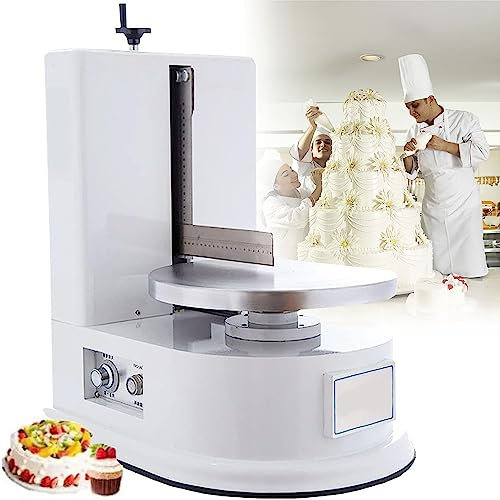 NOLLAM Portable Automatic Decorating Cake Coating Smoothing Scraping Machine Cake Icing Machine Adjustable Cake Icing Smoother Tool Baking Birthday Cake Tools,White
