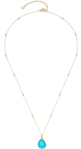 JEWELS BY LEONARDO Halskette Ciao Evi • Spiegelanker-Kette aus goldfarbenem Edelstahl • Kette mit Mini-Kügelchen • Anhänger aus azurblauem Glasstein • 50-55 cm Länge • Damen Schmuck • 023798