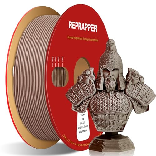 RepRapper 1kg Holz‑PLA Filament 1,75 mm Wahut/Natur Wood PLA Filament Struktur, ±0,03 mm präzise, Zweifarbig, kompatibel mit allen FDM‑Druckern, ideal für Holz‑Effekt‑Projekte & Modellbau Holzfarbe