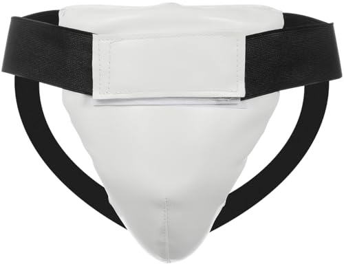 Besportble Atmungsaktiver Schrittschutz FüR Kinder Und Jugendliche VerschleißFester Tiefschutz FüR Kampfsport Wiederverwendbarer Trainings-Tiefschutz FüR Kickboxen Taekwondo Weiß