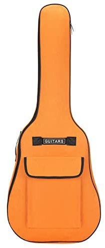 Borsa per chitarra per chitarra classica da 40/41 pollici in tessuto Oxford 600d Borsa morbida impermeabile per chitarra con manico a tracolla Custodia arancione per chitarra acustica di grande capaci