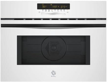 Balay - Microondas multifunción con horno, alto 45 cm, Aqualisis, Control táctil, 15 recetas, Grill, Cristal Blanco, 3CW5179B3