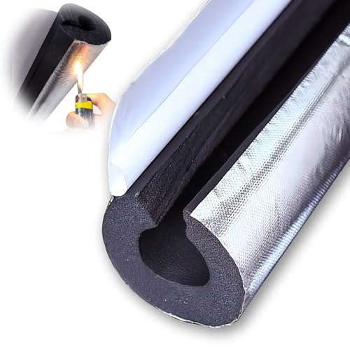 Aislante Tubo Aire Acondicionado, Coquilla Aislante De Papel De Aluminio Autoadhesivo, Fundas de Aislamiento Térmico para Tuberías Exteriores para Tubos De Agua Y Calefacción(30mmx108mmx0.95m)