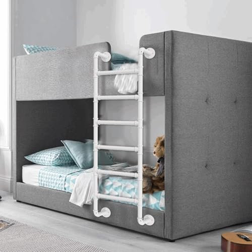 Scala a gradini in metallo bianco resistente per soppalco, dormitorio, letto a castello, montaggio a parete, scala per cantina, finestra, pozzo, emergenza, incendio, sicurezza domestica, 105 cm, 41i