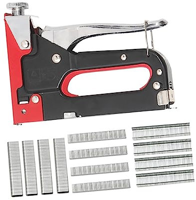 Hemobllo Heavy Duty Staple Tool Nails Manual Stapler for Crafts and Painting Includes 3 Boxes of Nails for Carpentry and Decoration