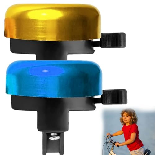 Fahrradklingel Kinder, P-aw Patrol klingel, Fahrrad Kinder für Jungen/Mädchen, Fahrrad Ring Glocke mit Schön Lautem Ton Klarem Klingel für Rennrad Mountainbike,Blau + Gold