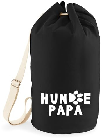 Huuraa Seesack Hundepapa Tapse 20 Liter Black Baumwolle Rucksack Geschenkidee