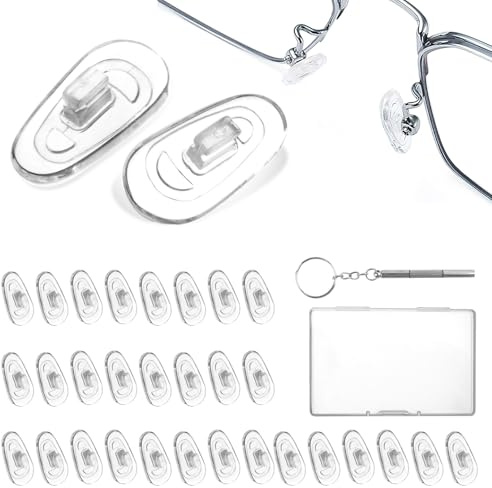 Deepton 15 Paar Brillen Nasenpads, Nasenpads zum Einstecken, Weiche Brille Nasenpads Silikon, Rutschfeste Brillenpads, Transparent Nasenpolster mit Aufbewahrungsbox, für Brillen, Sonnenbrillen
