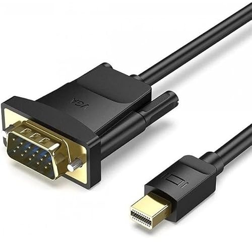 Watio Wave Convertisseur Mini DisplayPort vers VGA, 1 mètre, noir, idéal pour connecter des appareils à des moniteurs externes. *