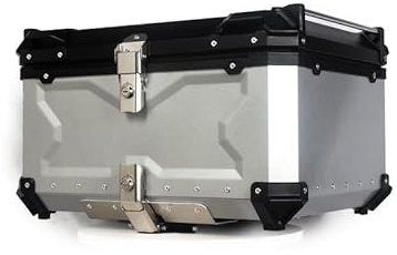80L Motorbike Top Case, Aluminum Waterproof Top Box for Motorcycle Luggage Box with Security Lock, Motorcycle Helmet Luggage Storage Rear Tour Box