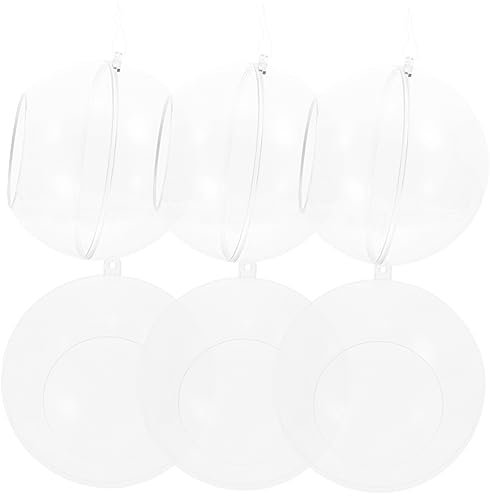 EXQUIMEUBLE 6 Pieces 10cm Acrylic Hanging 5.5cm Opening, Hollow Sphere Air Plant Holders for Succulent Display and Garden Decoration
