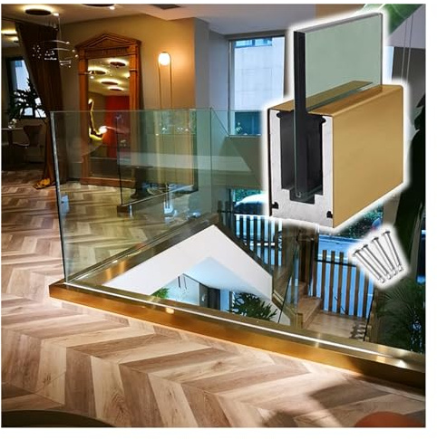 Serre-joint de clôture de piscine en aluminium et verre – Poteau de balustrade de 50,8 cm pour terrasses, intérieur/extérieur, utilisation commerciale, finition élégante, solution de balustrade