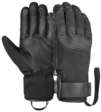 Reusch Andreas R-TEX XT - Guanti da sci unisex, impermeabili, antivento, traspiranti, isolamento R-LOFT, pelle di capra, softshell, protezione della caviglia, dita rinforzate, grip silicone, per uomo