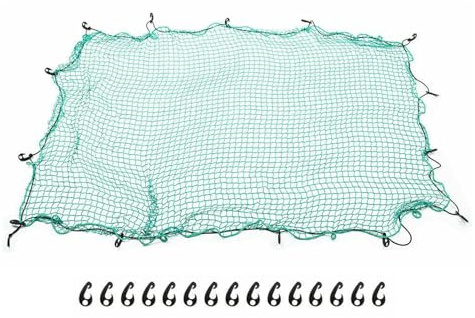 Javoryxh Rete Carico 4 9x7 2 Piedi / 6 5x9 8/8 2x11 5 per Pianale Rimorchio Camioncino con 15 Ganci E Cinghia Elastica Rete Carico Pianale Camioncino