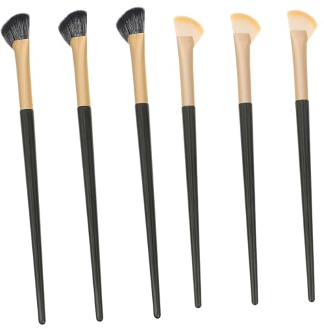 NOLITOY 6 piezas Pinceles para Sombra y Corrector de Ojos Cepillos Duraderos y Versátiles para Delinear y Cubrir Imperfecciones Diseño Forma de Media Luna para Maquillaje Natural para