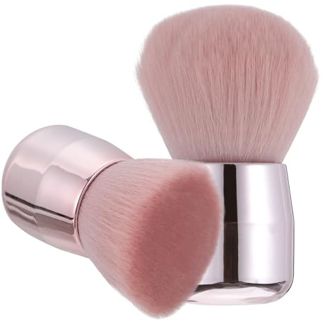 Toyvian 2pcs Mushroom Shape Makeup Foundation Brush for Loose Powder Cosmetic Use, Portable Design with Fiber Bristles and No Shedding, for Travel and Can be Put into Cosmetic Bag