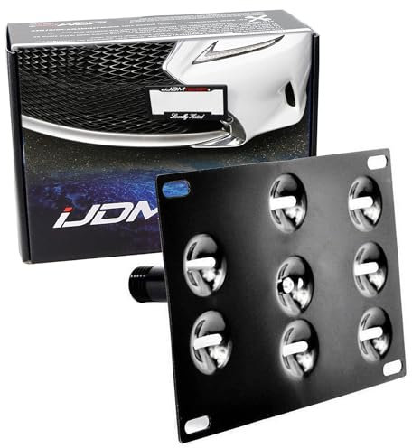 iJDMTOY No Drill Front Bumper Tow Hook License Plate Mounting Bracket Adapter Kit Compatible with Lexus ISF RC200t RC250 RC300 RC350 RC-F GS350 GS460 GS450h RX LS etc