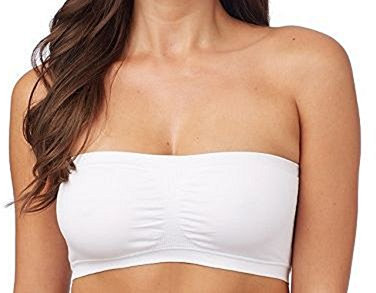 Bandeau Bra New Women Ladies Strapless Seamless removel Padded Boob Tube Tops Bra (M, White)