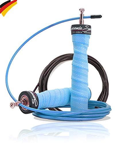 Hopprep jump droppe från SPOONIE SPORTS Profi fitness hopprep för vuxna med stålrep ersättningsrep – fjädersnöre för barn justerbar längd (inklusive e-bok)