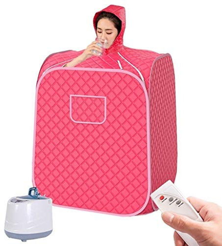 Sauna steamer,lazy spa, Portable Sauna,Steam Home Sauna,Lightweight Sauna Tent,Healthy sweat Steam Full Body SPA for Weight Loss Detox Therapy (Color : Red)