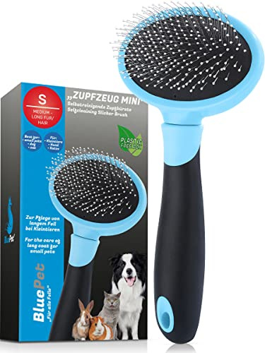 BluePet Brosse Mini Chat, Chien & Animaux Petits, Élimine sous-poil & nœuds