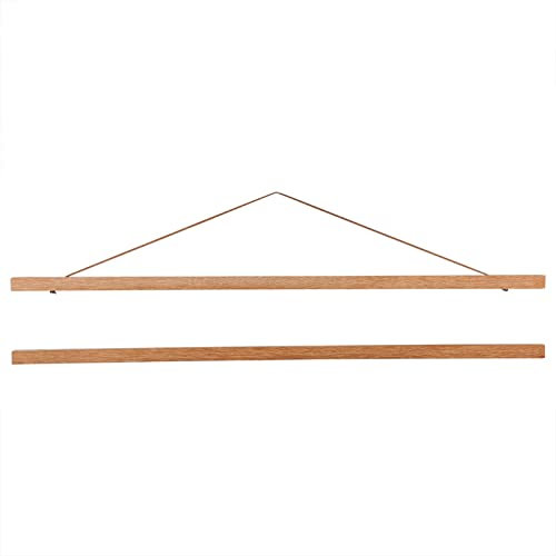 Greensen Magnetische Posterschienen, 70cm Poster Bilderrahmen Holz Eiche Fotorahmen Posterleiste Posterschiene Holzrahmen Bilderleiste Klemmleiste Bild Posterhänger