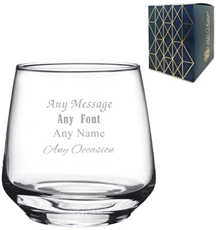 Personalised Engraved Seasonal Any Message Tallo Tumbler, 11.6oz/343ml Whisky, Thoughtful Customised Gift, Laser Engraved in The UK, Dishwasher Safe Clear Glass, Dishwasher Safe