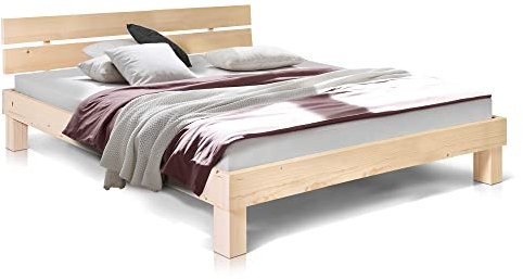 moebel-eins Pumba Massivholzbett mit Kopfteil, Material Massivholz, Fichte