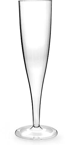 Regalzone ™ 50 xClear Plastic Champagne Flute Glasses 160ml UK CA Marked at 125ml. Perfect for Weddings, Parties and Outdoor and Indoor Events