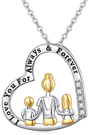 HOOHWE Mutter Tochter Kette für Damen 925 Sterling Silber Liebe Herz Halskette/Foto Medaillon zum Öffnen mit Bild Anhänger Schmuck Geschenke für Mama Kind