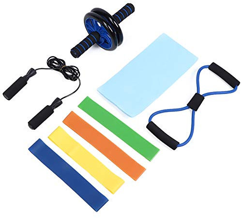 Bauchtraining Roller Rad Springseil Brust Expander Fitnessgeräte Set