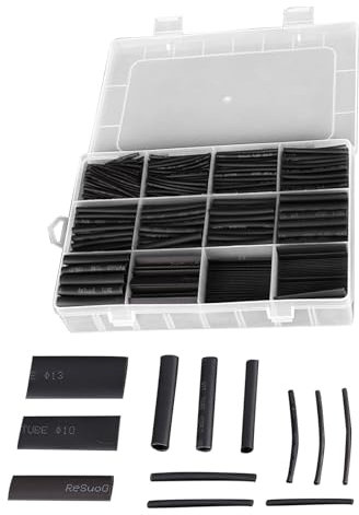 900 Stück Elektrische Isolierung, Schrumpfschlauch, Isolierschlauch, Elektrodraht, Sortiment 2:1, Schrumpfverhältnis, Schrumpfschlauch-Set, Schlauchwickel für elektrische Draht-Isolierung, Kabel,