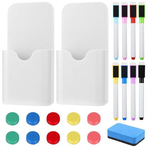 21 Stück Whiteboard Schwamm Magnetisch Set - Whiteboards chwamm Magnetisch - Stifte Magnetisch Magnete Stark für Whiteboard Halterung Kühlschrank Schule Büro - Whiteboards Stifte Marker Abwischbar