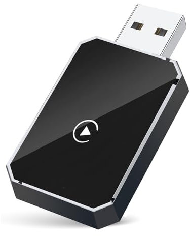 Der drahtlose CarPlay und Android Auto Magic Adapter für Autos mit verdrahtetem CarPlay (2016 und neuere Modelle), Streams Support Musik, Karten, Anrufe, etc. mit USB-C Adapter, Zinklegierung schwarz