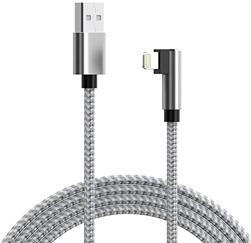 MTAKYI iPhone Ladekabel 5m, lang,90 Grad iPhone Ladegerät Rechtwinkliges USB Kabel Super Langes Rechtwinkliges Blitzkabel 5 m Kompatibel mit iPhone 14 /14Pro/14Max/13/12/11/XS/XR/XS/8/7/iPad