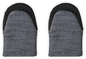 Le Creuset Set of 2 Mini Oven Mitts, 8, Noir