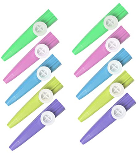 ERINGOGO 10 Stück Kinder Kazoo Aus Kunststoff Buntes Musikspielzeug Zum Einfachen Musizieren Für Junge Musiker Und Kreative Gruppenaktivitäten