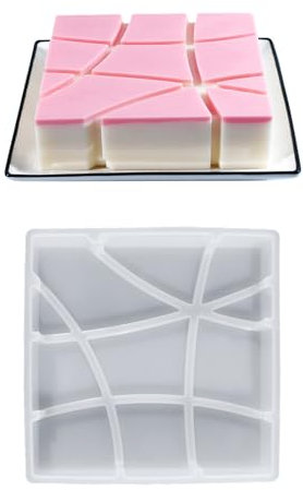 RGYBAO Moule de cuisson créatif pour chocolat et mousses en silicone de qualité alimentaire - Moule à coupe biseautée carrée pour pâtisseries, desserts, pâtisseries