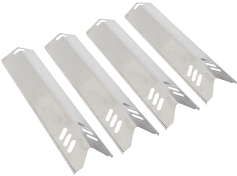 Plaques de Chaleur du Gril à 4 PCS pour Gril à Gaz Barbecue, Couvercles de Four en Acier Inoxydable, Accessoires Portables et Cuisson