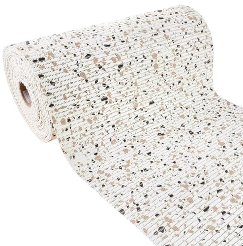 Weichschaummatte Bad 100x65 cm | Badematte aus weichem, atmungsaktivem PVC | Antirutschmatte Bad für Innen- und Außenbereiche | Badteppich Weichschaum mit sicherem Halt auch bei Nässe | Terrazzo