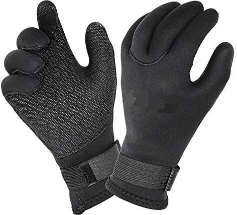 YFDGD Schwimmhandschuhe Neopren-Tauchhandschuhe halten warm for Schnorcheln, Paddeln, Surfen, Kajakfahren, Kanufahren, Speerfischen, Skifahren, Wassersport(5mm-Black,XS)