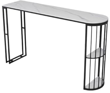 Bartabeller Lätt lyxigt barbord med rockbräda, enkelt högt köks- och matbord robusta metallben Bar Bordets Högbord(XXL)