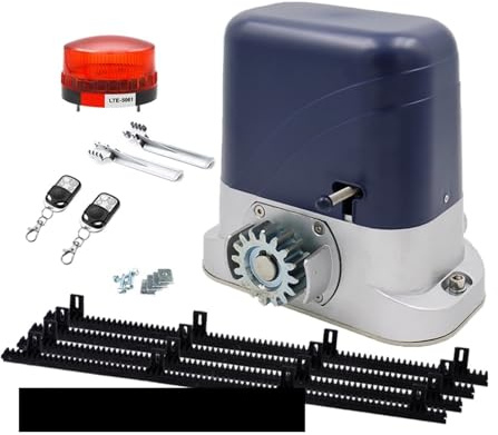 Motorisation pour portail coulissant, Moteur de porte coulissante avec supports en Nylon 4m/6m, 500kg/600kg/800kg/1200kg, ouvre-porte automatique option for maison et usine(4m racks 600kg)