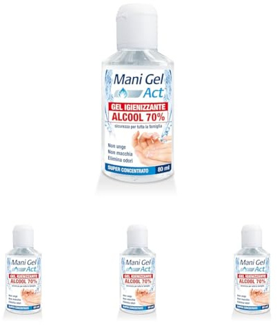 Mani Gel Act Alcool, Igienizzante per Mani Alcoolico al 70%, Igienizza a Fondo con Azione Mirata su Germi e Batteri, Confezione da 320 ml