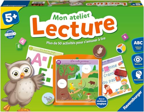 Ravensburger - Jeu Educatif - Mon Atelier Lecture - Coffret Complet éducatif - Apprentissage de la Lecture - 50 activités - A partir de 5 Ans - 24074