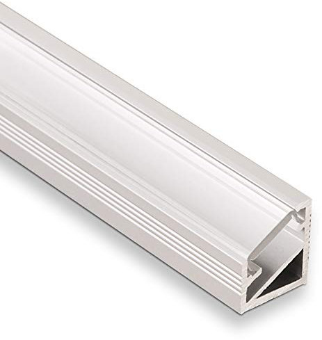 3 Stück LED Profil-66 Eckprofil Alu eloxiert mit opaler Abdeckung 2000 x 14,5 x 16,5 mm von SO-TECH®