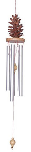 Windspiel Tannenbaum Metall Guter Klang Ca .60cm Tannenzapfen Baum Garten Balkon Klangspiel