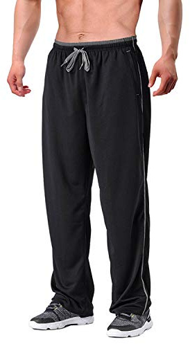 EKLENTSON Herren Trainingshose Jogginghose Mesh Fußball Fitness Schnell Trocknende Hose mit Reißverschlusstaschen
