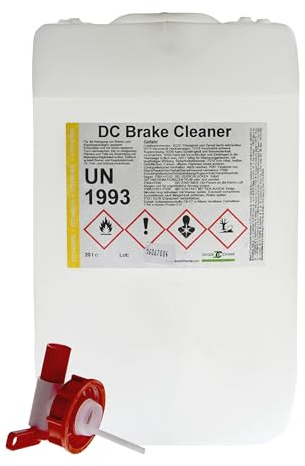 DC DruckChemie GmbH Bremsenreiniger Kanister 20L, acetonfrei + Auslaufhahn | Brake Cleaner, Teilereiniger, Zum Reinigen & Entfetten, Für Bremsen, Platten & Kupplungen