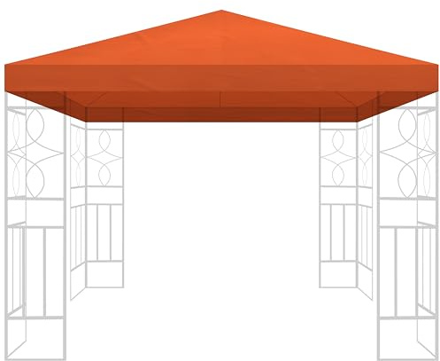 Ersatzdach 340g/m² Dach EXTRA STARK PVC Beschichtung Pavillondach Wasserdicht Pavillon 2,98x2,98m (ca. 3x3m) (Terrakotta #93)